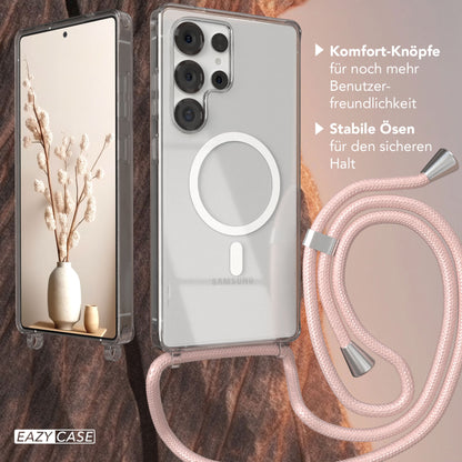 Galaxy S25 Ultra transparente Hülle + Kordel mit MagSafe