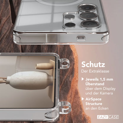 Galaxy S25 Ultra transparente Hülle + Kordel mit MagSafe