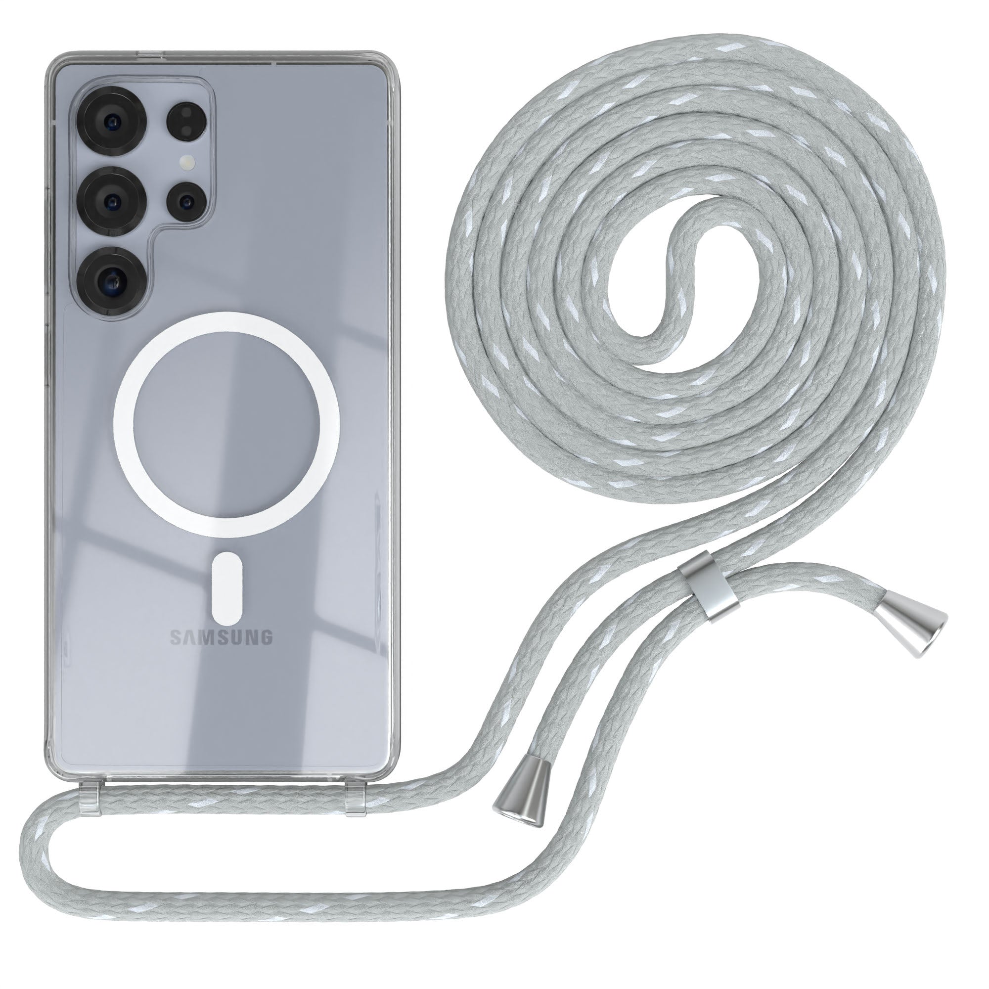 Galaxy S25 Ultra transparente Hülle + Kordel mit MagSafe