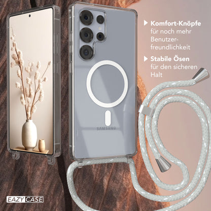 Galaxy S25 Ultra transparente Hülle + Kordel mit MagSafe