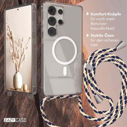 Galaxy S25 Ultra transparente Hülle + Kordel mit MagSafe