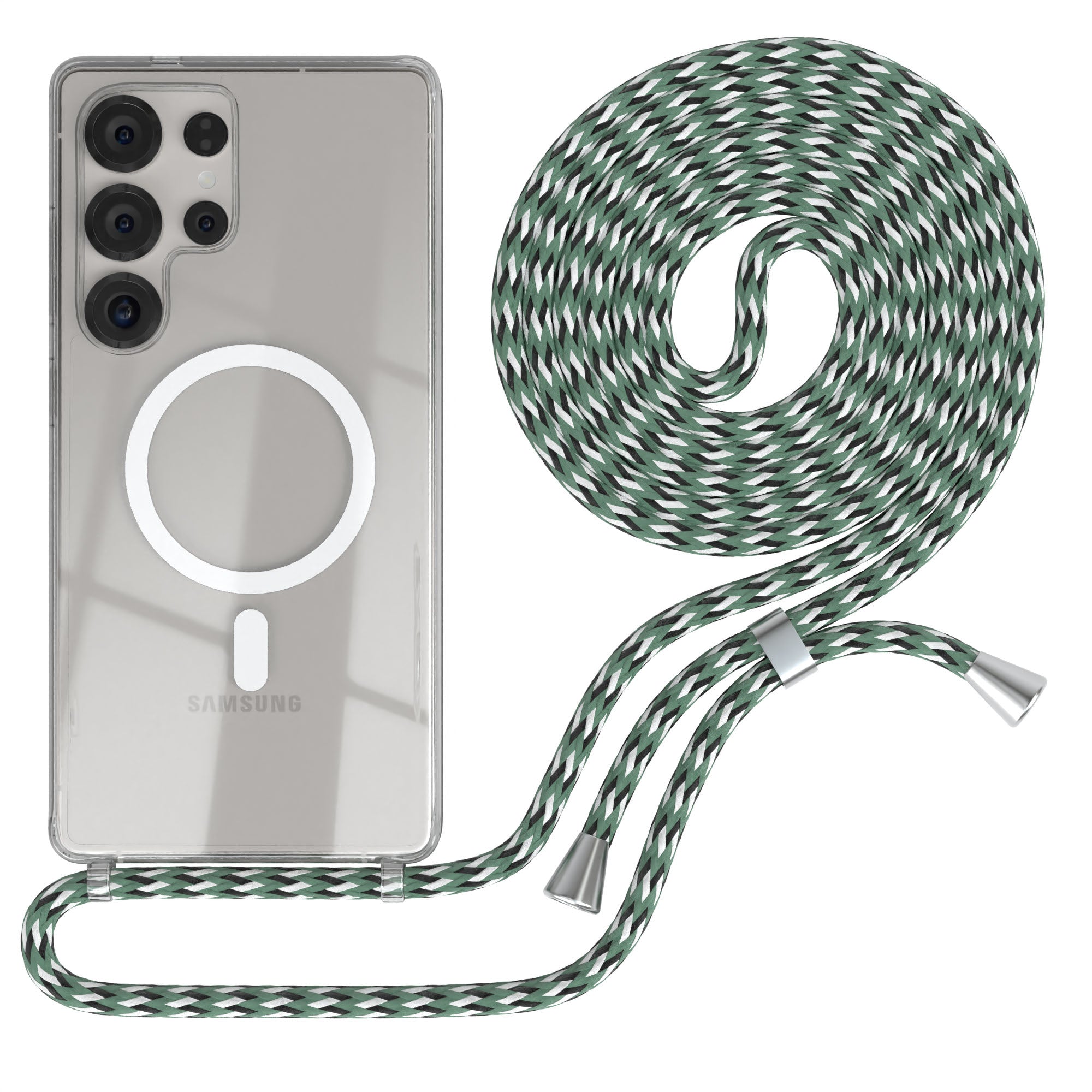 Galaxy S25 Ultra transparente Hülle + Kordel mit MagSafe