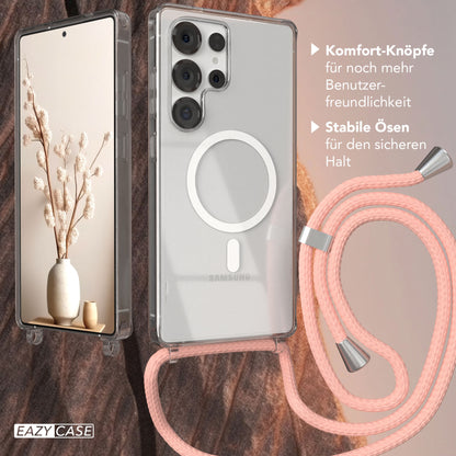 Galaxy S25 Ultra transparente Hülle + Kordel mit MagSafe