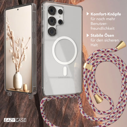 Galaxy S25 Ultra transparente Hülle + Kordel mit MagSafe