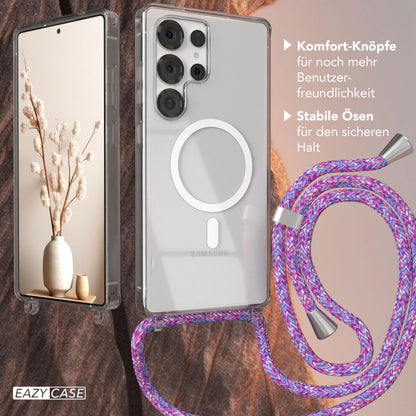 Galaxy S25 Ultra transparente Hülle + Kordel mit MagSafe