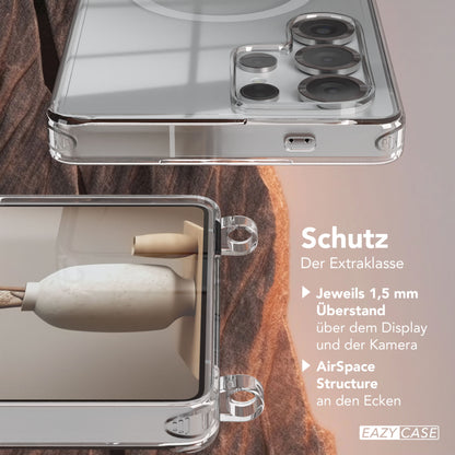 Galaxy S25 Ultra transparente Hülle + Kordel mit MagSafe