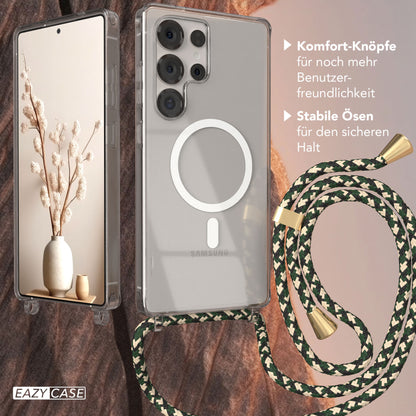 Galaxy S25 Ultra transparente Hülle + Kordel mit MagSafe