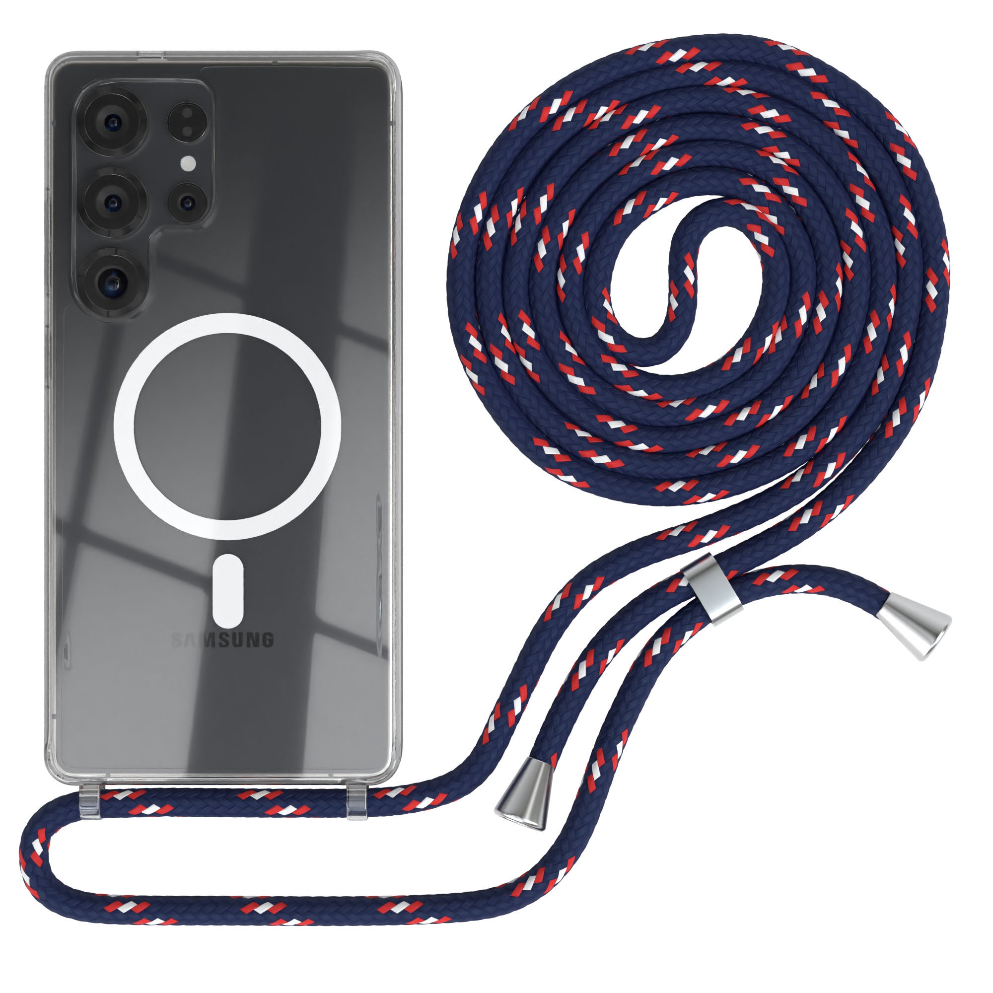 Galaxy S25 Ultra transparente Hülle + Kordel mit MagSafe