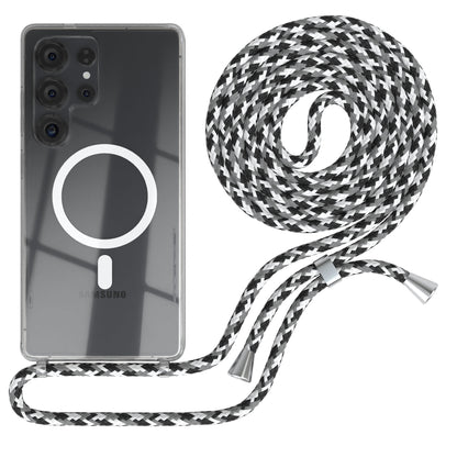 Galaxy S25 Ultra transparente Hülle + Kordel mit MagSafe