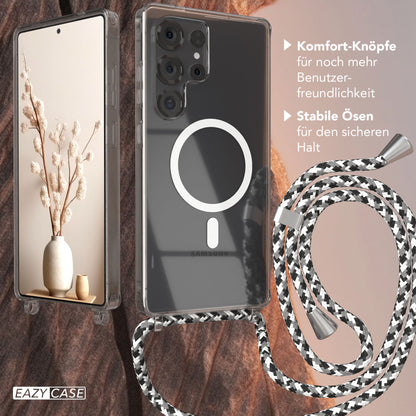 Galaxy S25 Ultra transparente Hülle + Kordel mit MagSafe