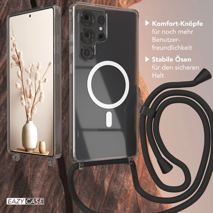 Galaxy S25 Ultra transparente Hülle + Kordel mit MagSafe