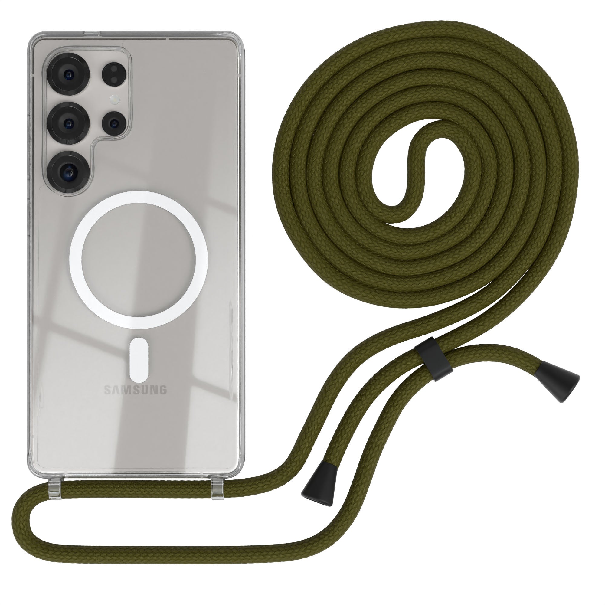 Galaxy S25 Ultra transparente Hülle + Kordel mit MagSafe