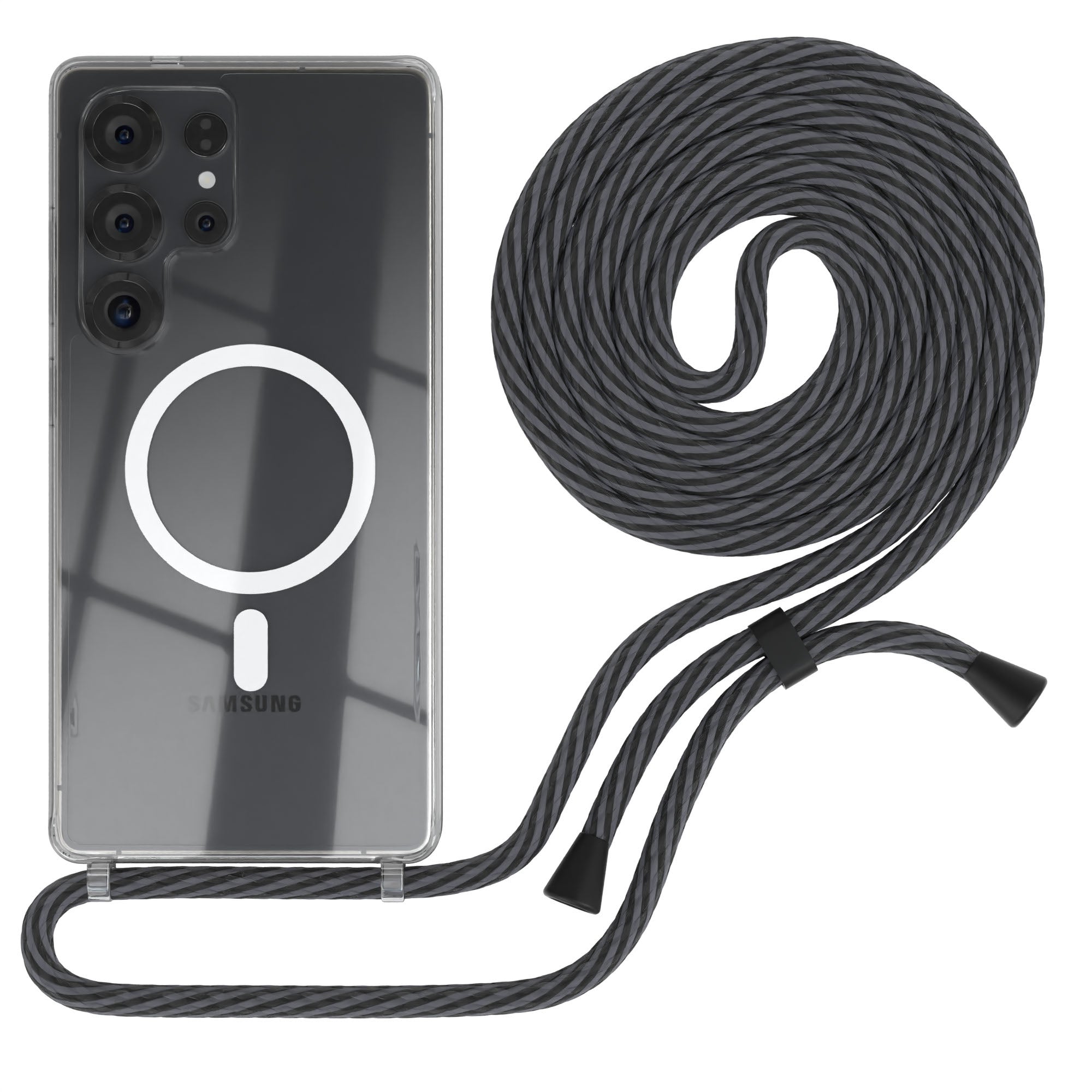 Galaxy S25 Ultra transparente Hülle + Kordel mit MagSafe