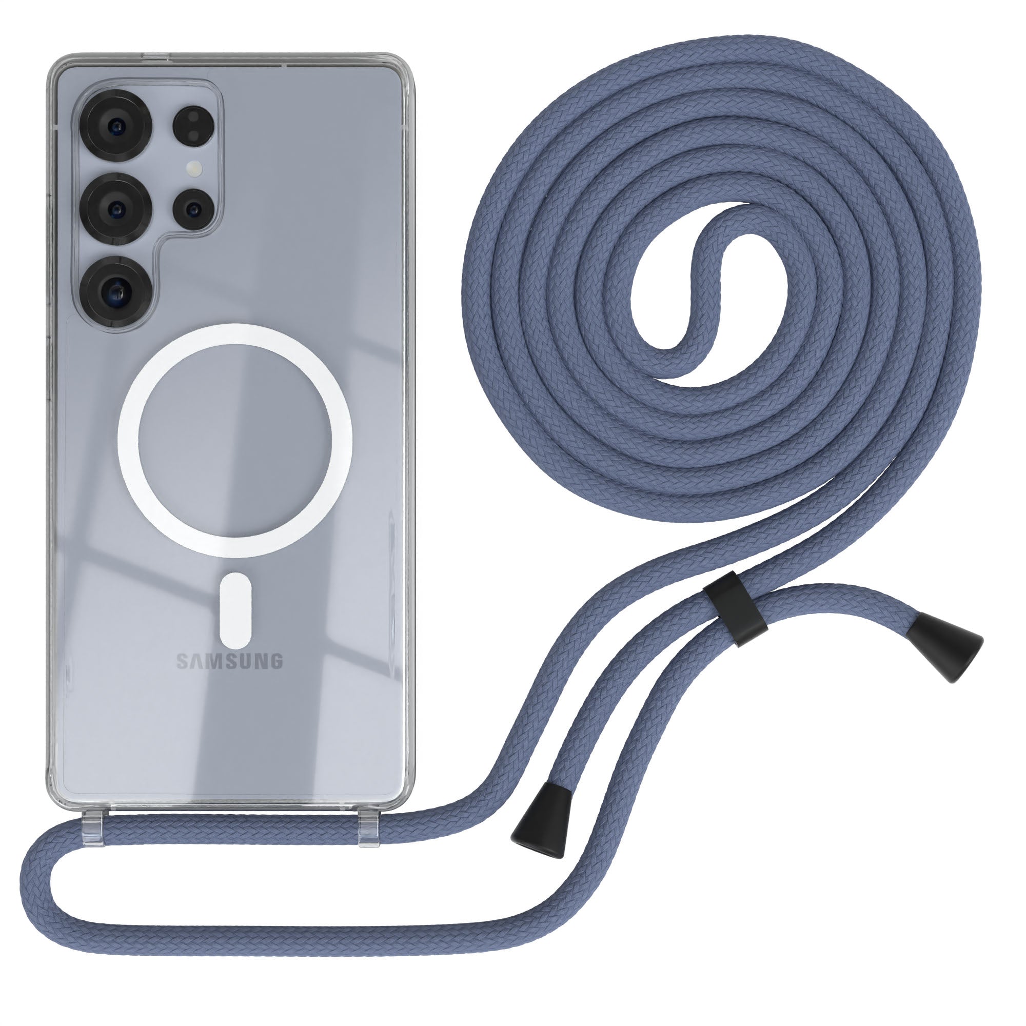 Galaxy S25 Ultra transparente Hülle + Kordel mit MagSafe