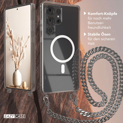 Galaxy S25 Ultra transparente Hülle + Kordel mit MagSafe