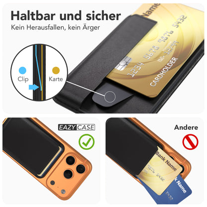 MagSafe Kartenhalter aus PU Leder mit Magnetbefestigung für Smartphones