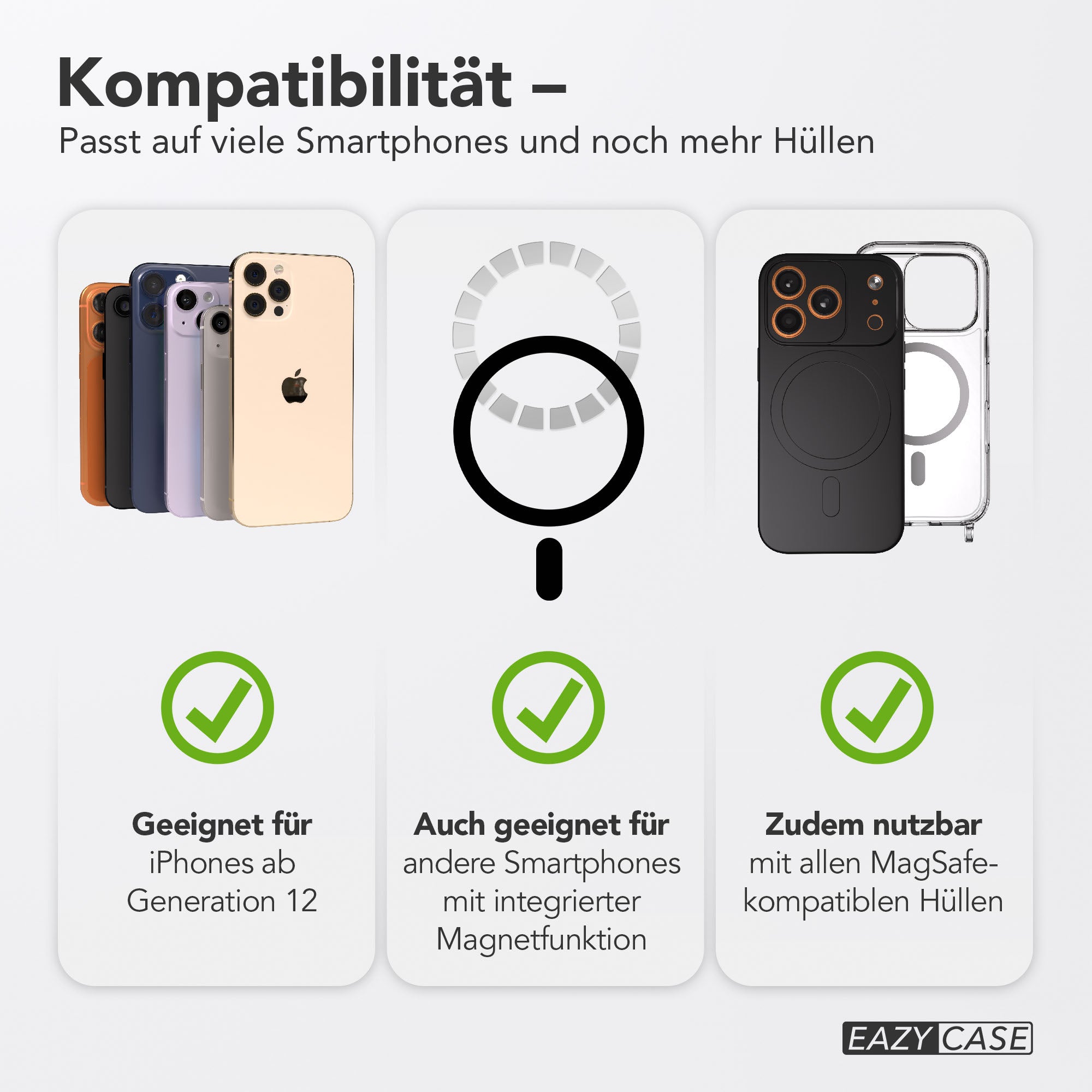 MagSafe Kartenhalter aus PU Leder mit Magnetbefestigung für Smartphones