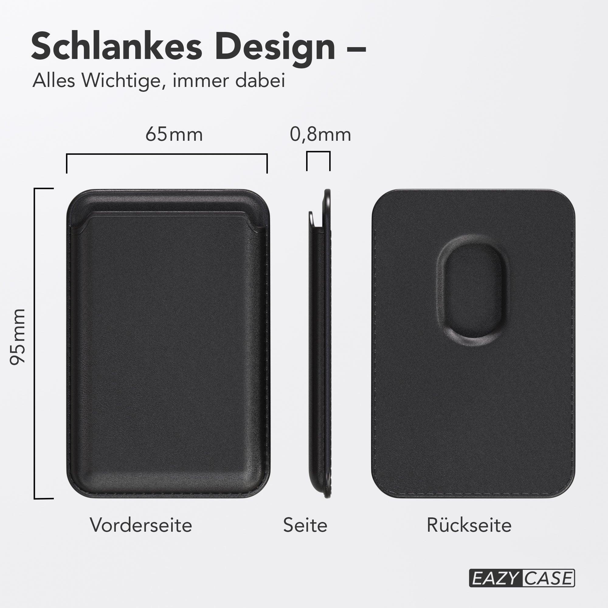 MagSafe Kartenhalter aus PU Leder mit Magnetbefestigung für Smartphones