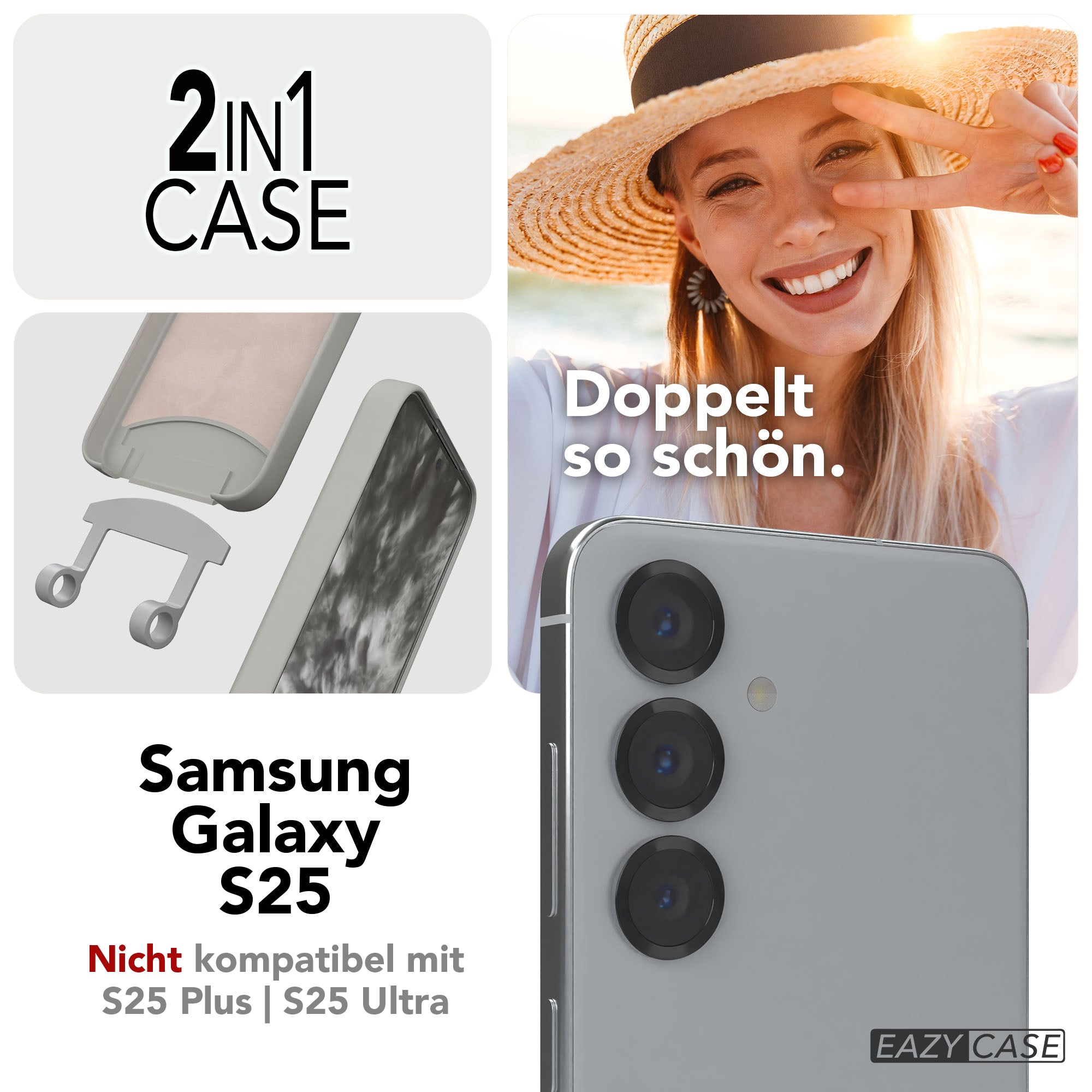 Galaxy S25 2in1 Hülle mit Kordel