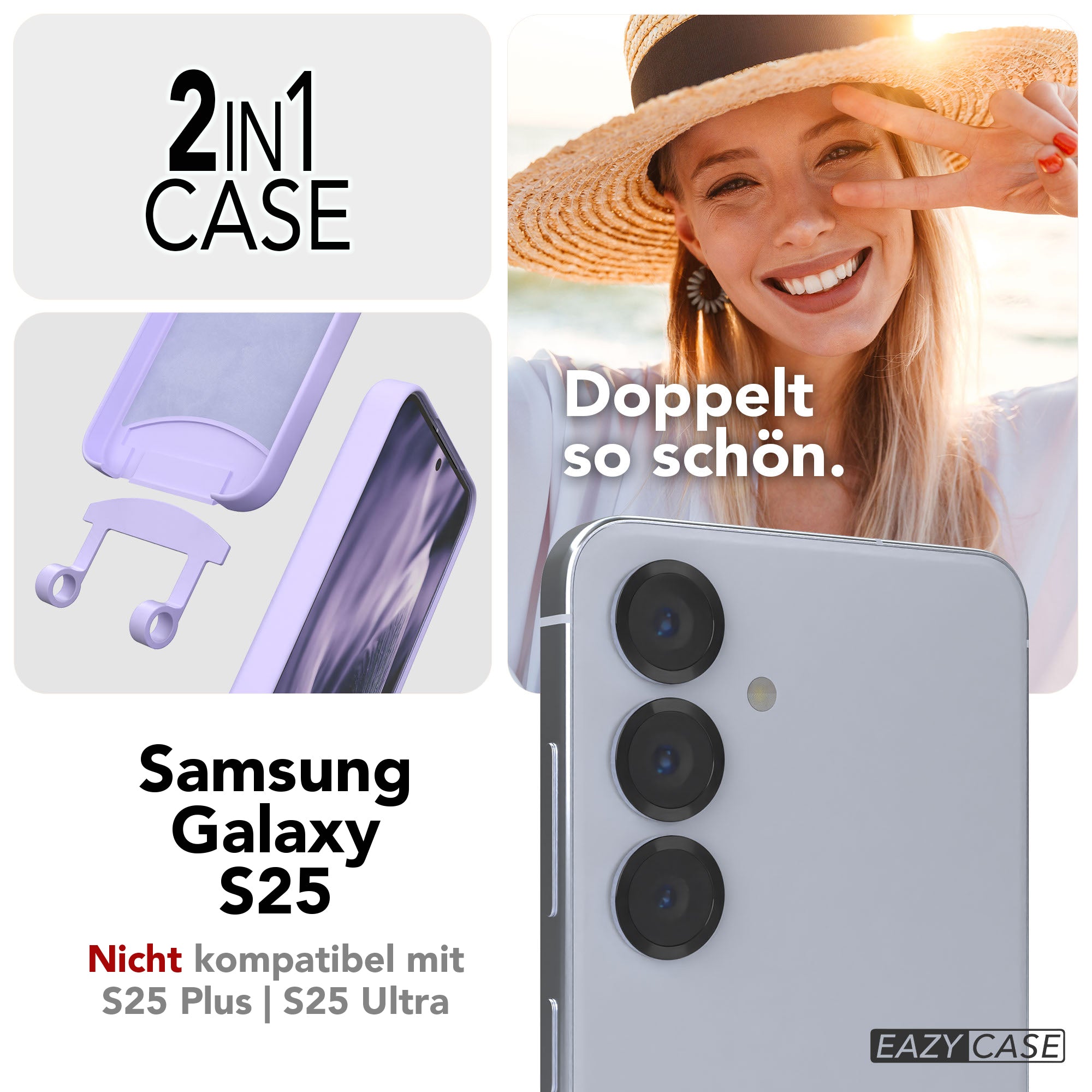 Galaxy S25 2in1 Hülle mit Kordel