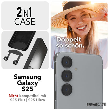 Galaxy S25 2in1 Hülle + Kordel mit Karabinern