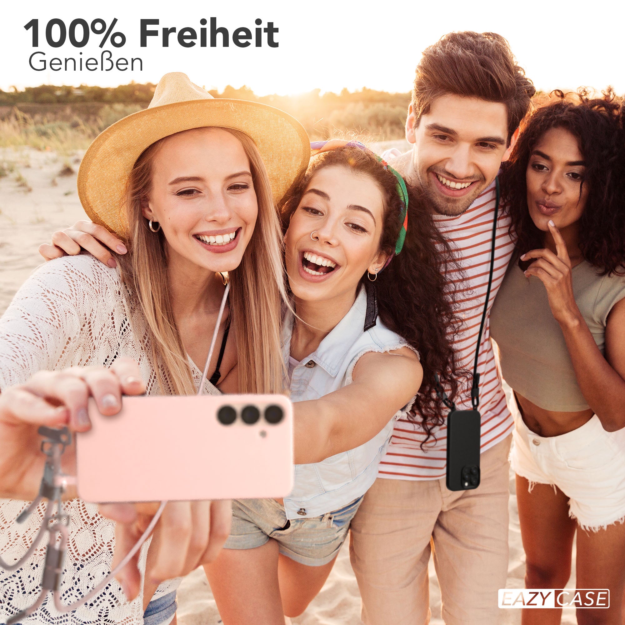 Galaxy S25 2in1 Hülle + Kordel mit Karabinern