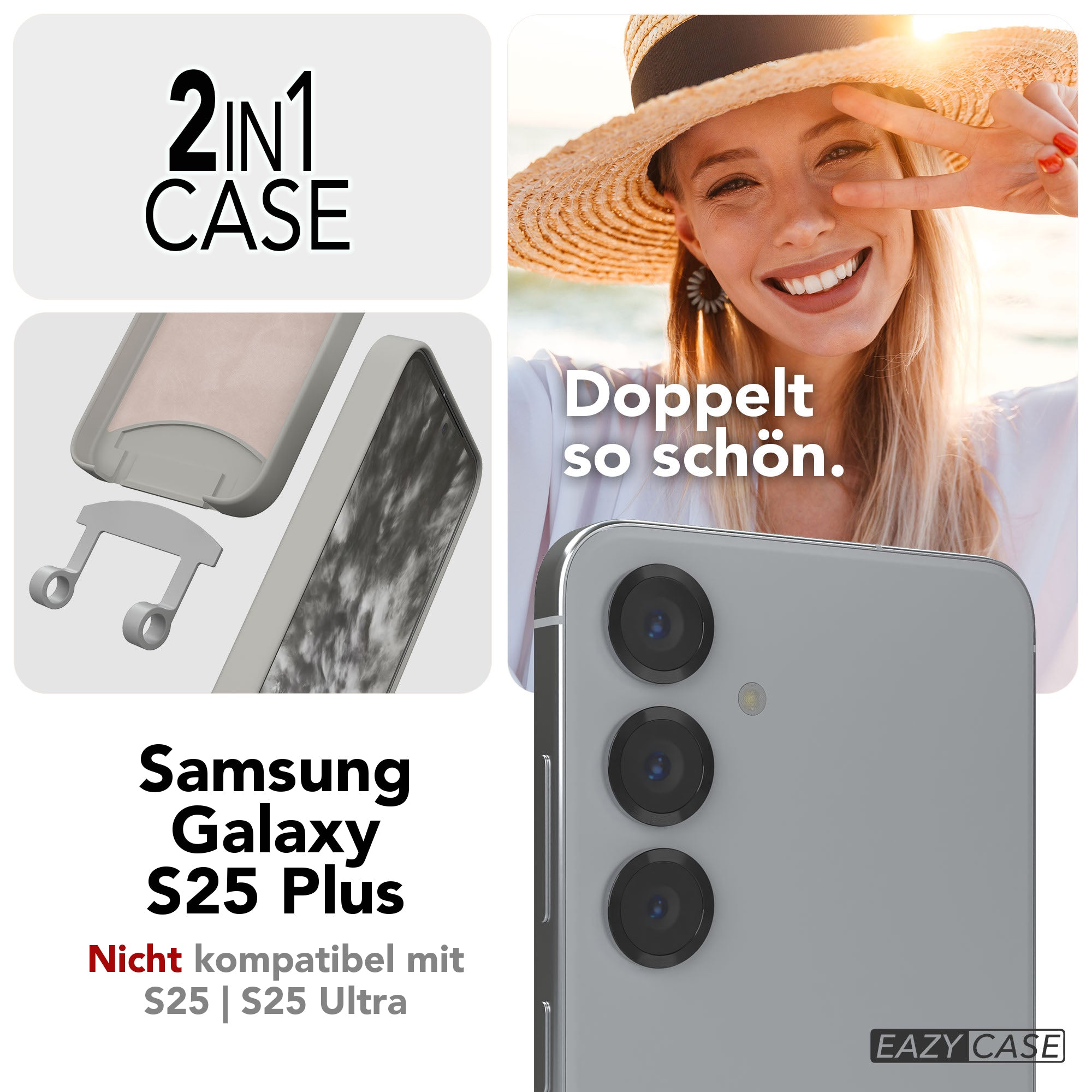 Galaxy S25 Plus 2in1 Hülle mit Kordel