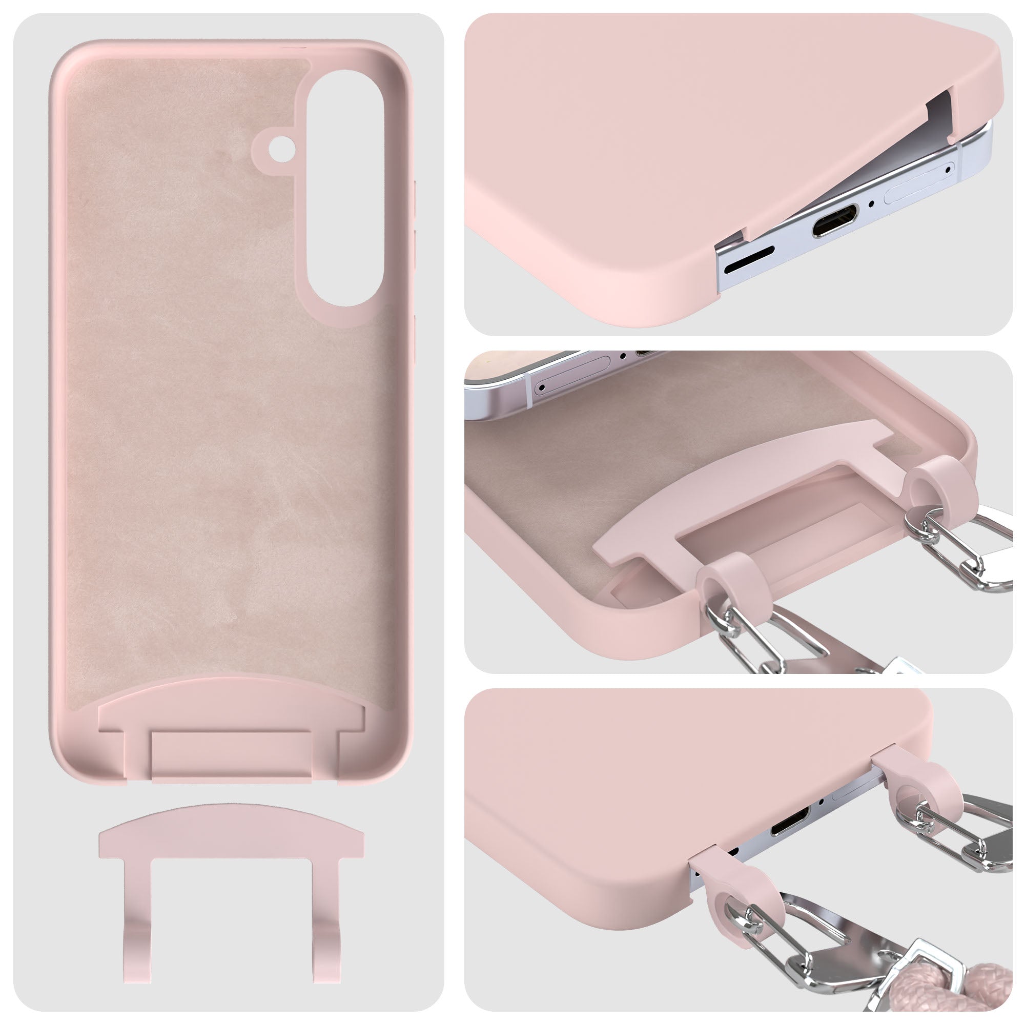 Galaxy S25 Plus 2in1 Hülle + Kordel mit Karabinern