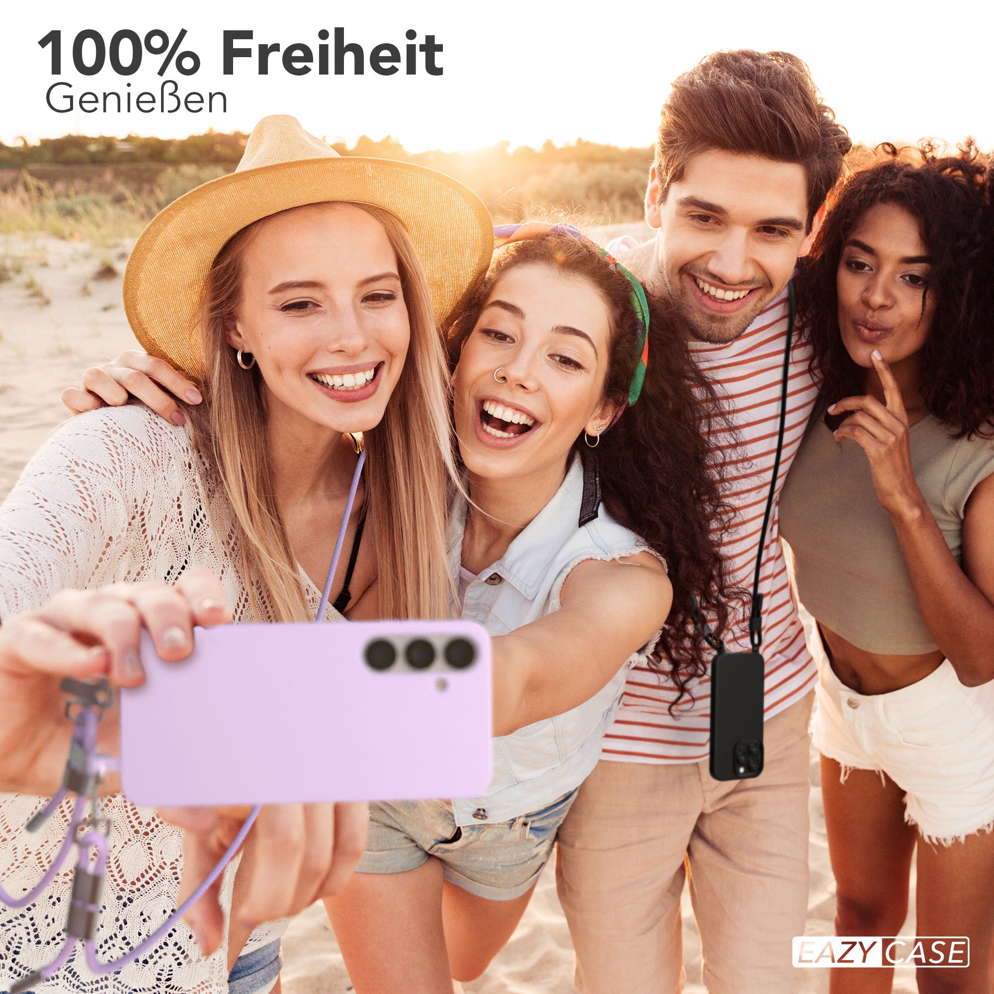 Galaxy S25 Plus 2in1 Hülle + Kordel mit Karabinern