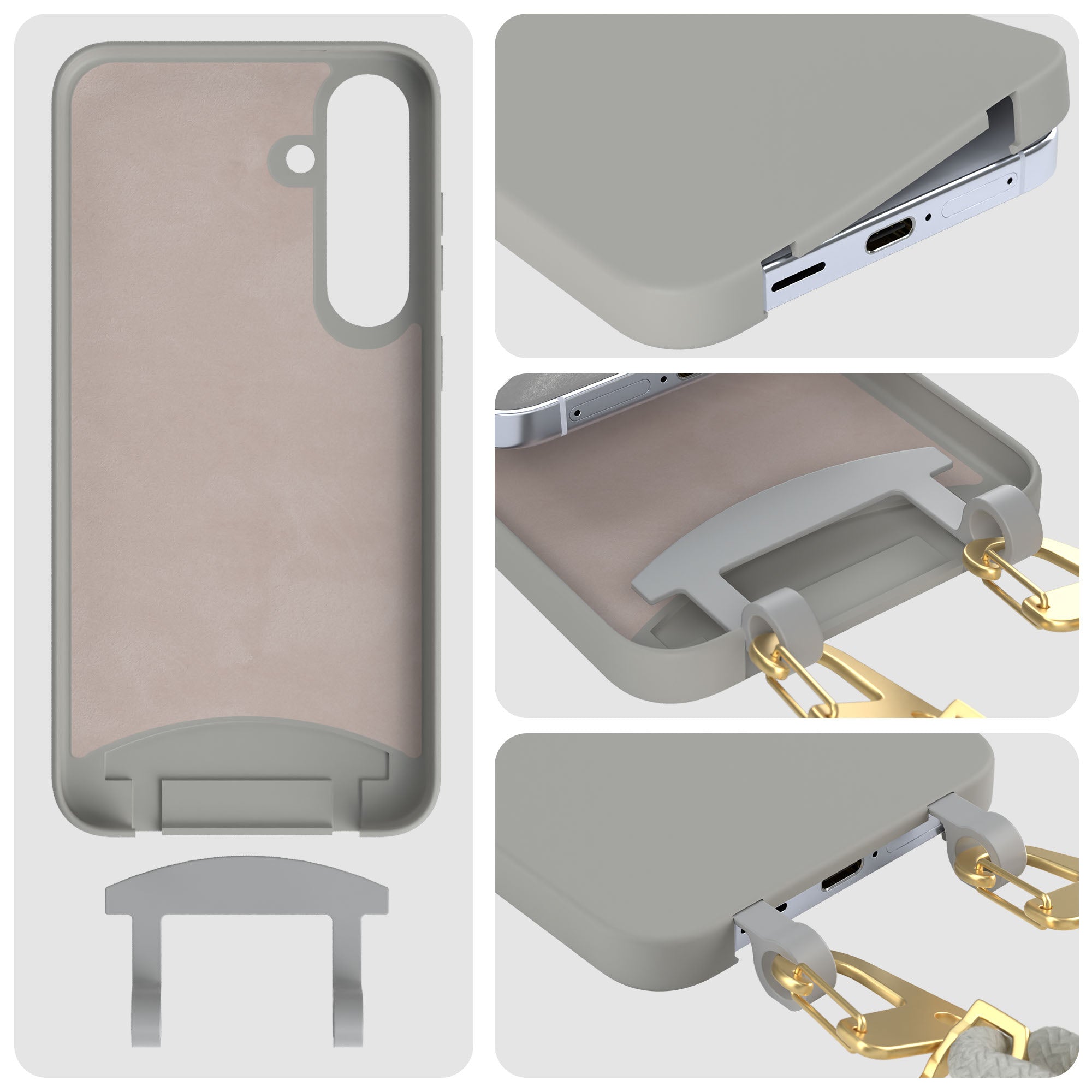Galaxy S25 Plus 2in1 Hülle + Kordel mit Karabinern