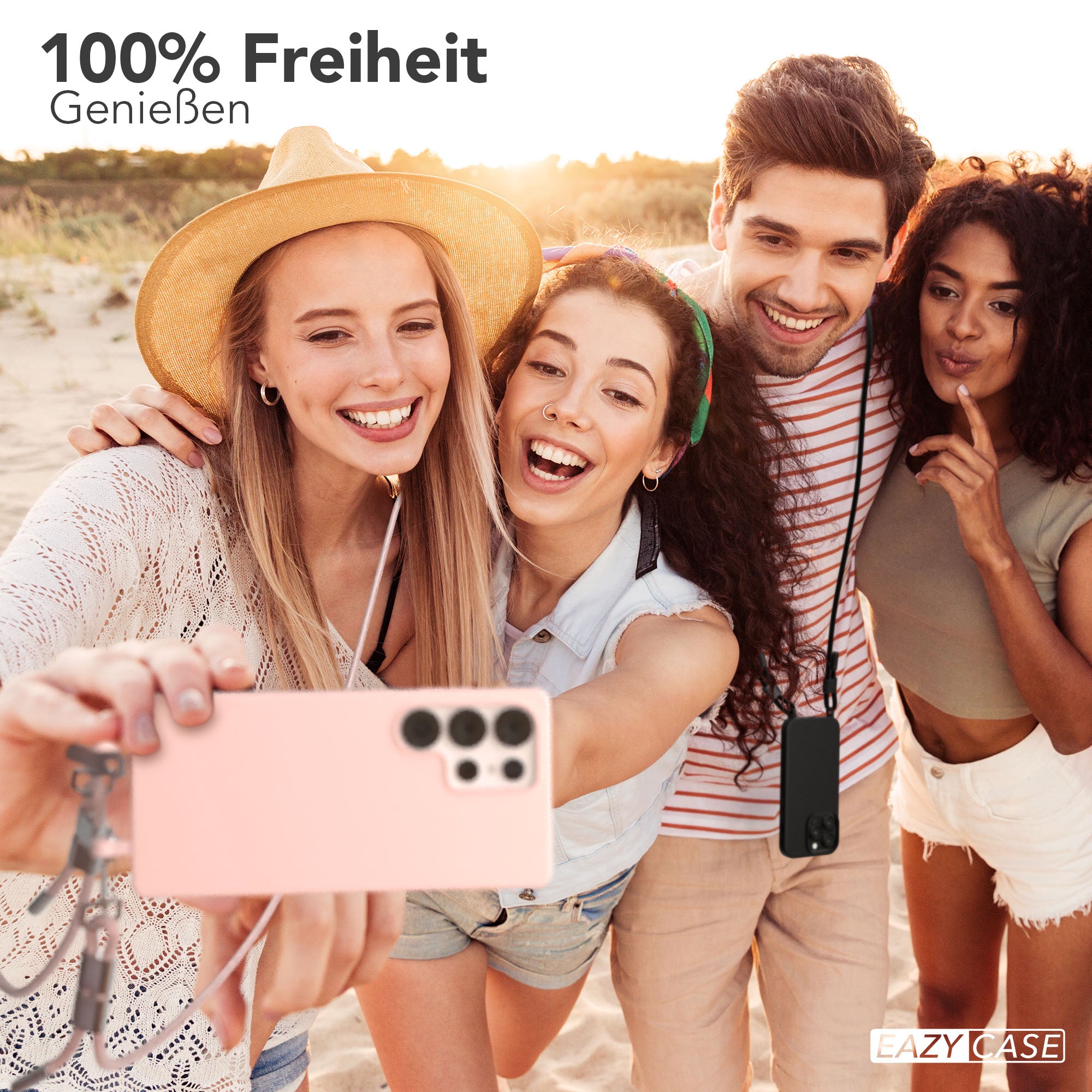 Galaxy S25 Ultra 2in1 Hülle + Kordel mit Karabinern