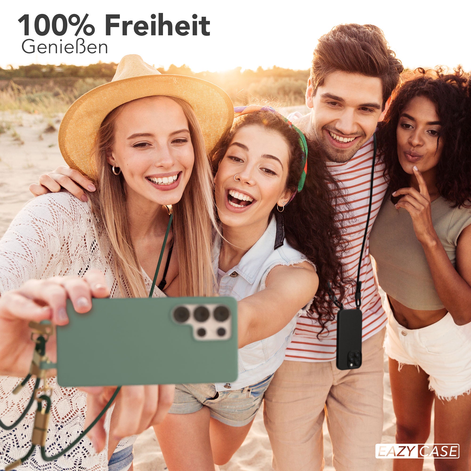 Galaxy S25 Ultra 2in1 Hülle + Kordel mit Karabinern