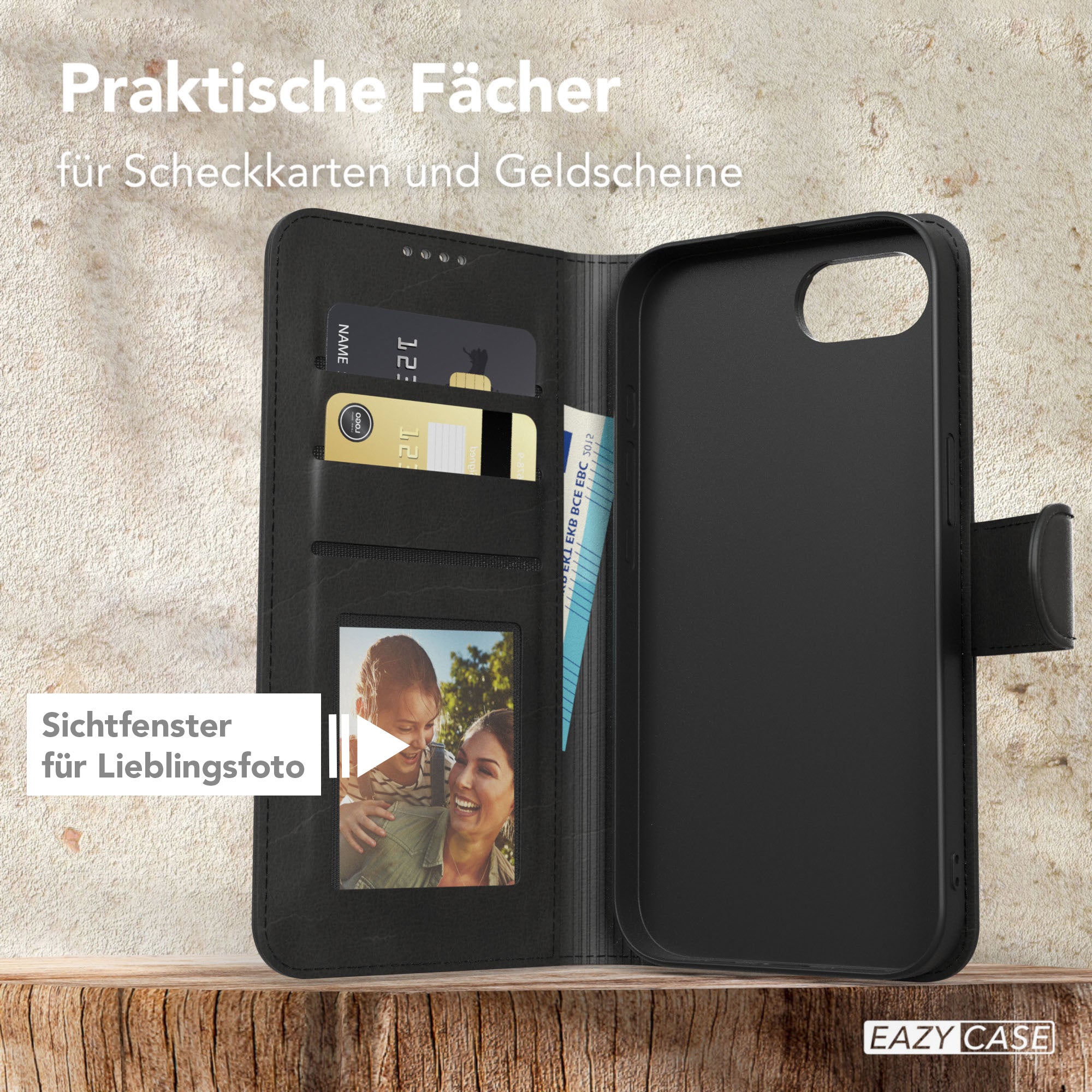 iPhone 16e Klapphülle aus Kunstleder
