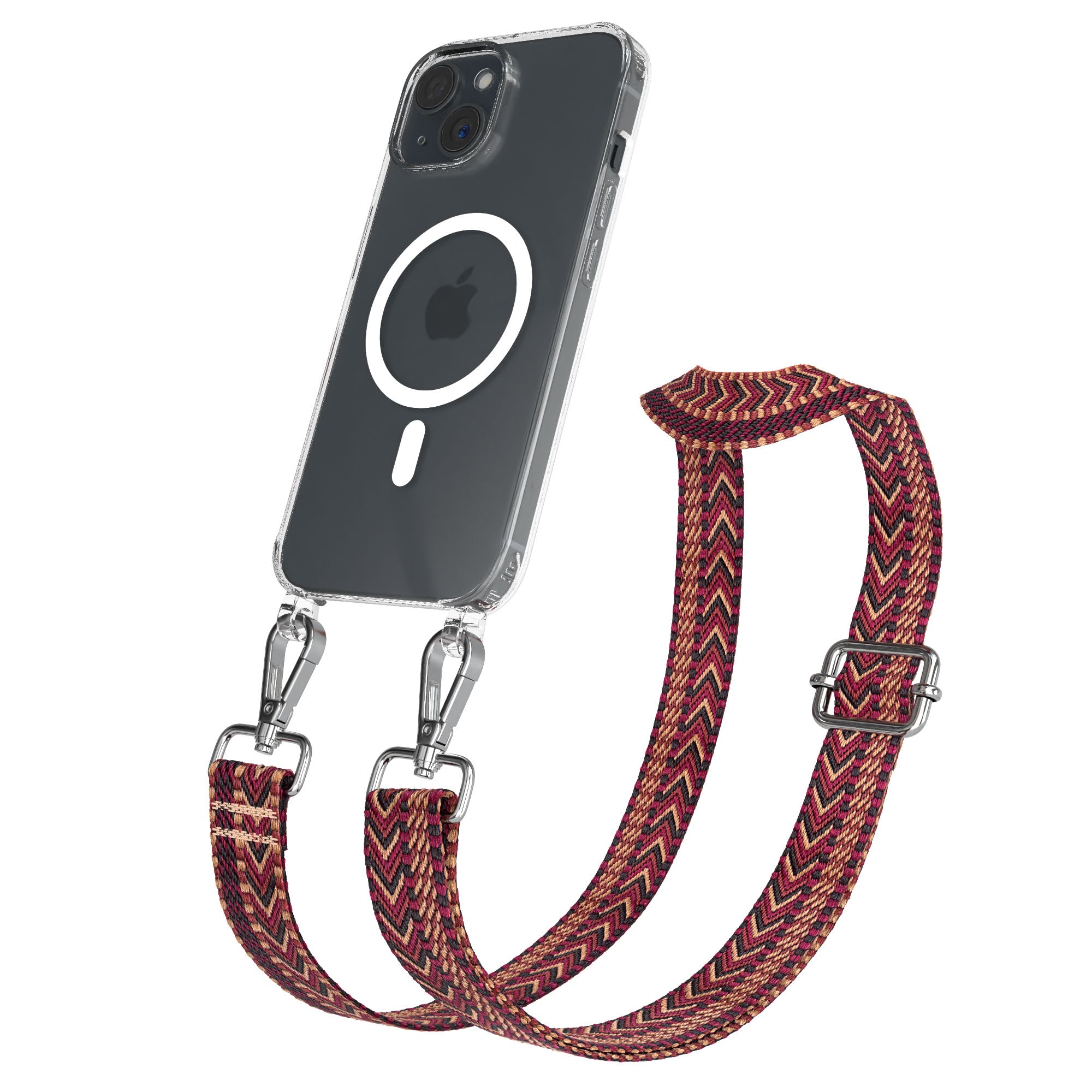 iPhone 15 MagSafe Handykette mit Boho Band verstellbar 