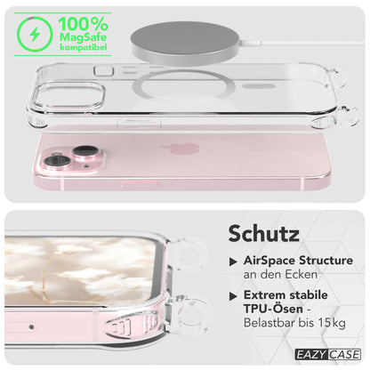 iPhone 15 MagSafe Handykette mit Boho Band verstellbar 
