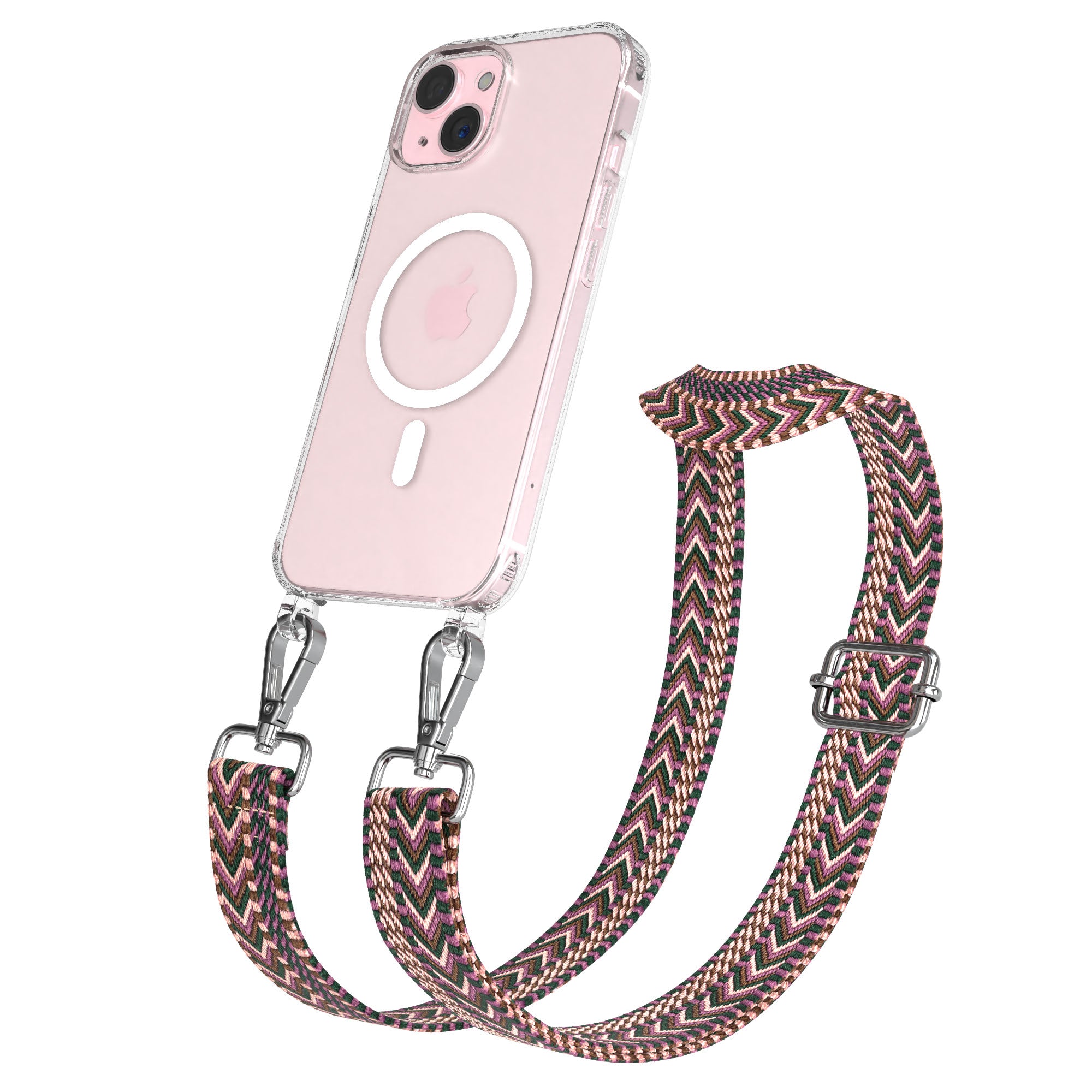 iPhone 15 MagSafe Handykette mit Boho Band verstellbar 