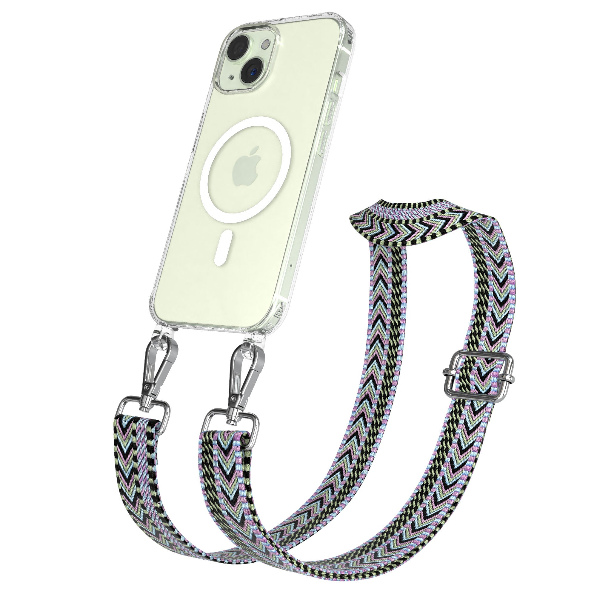 iPhone 15 MagSafe Handykette mit Boho Band verstellbar 