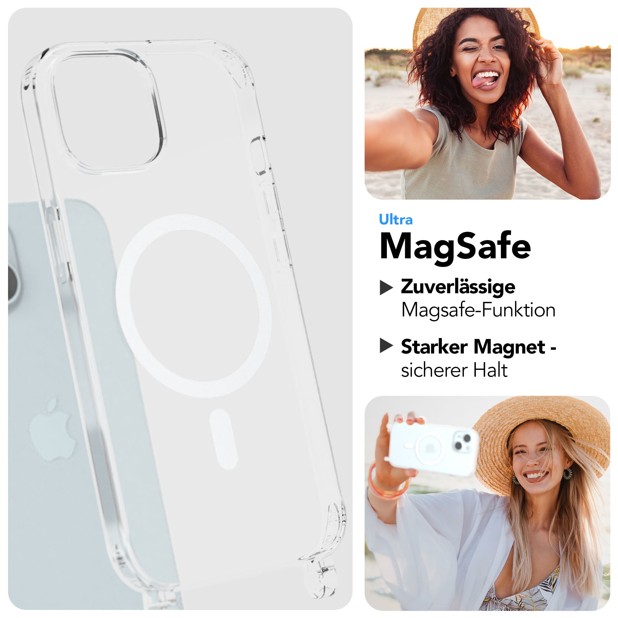 iPhone 15 MagSafe Handykette mit Boho Band verstellbar 