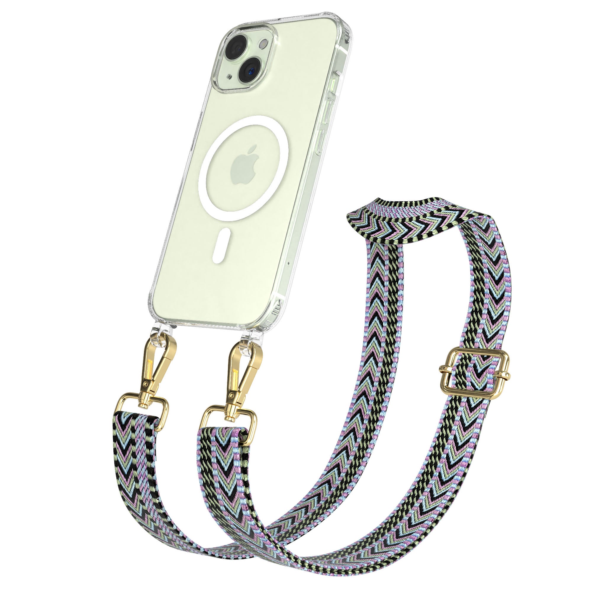 iPhone 15 MagSafe Handykette mit Boho Band verstellbar 