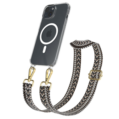 iPhone 15 MagSafe Handykette mit Boho Band verstellbar 