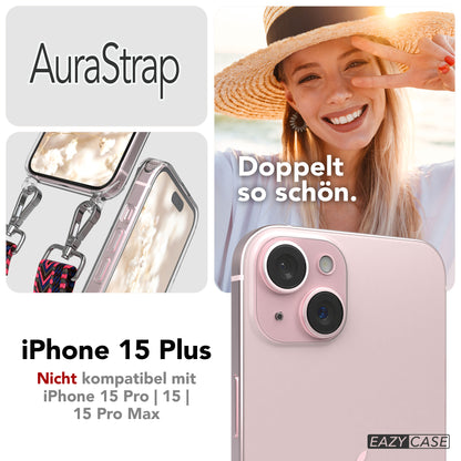 iPhone 15 Plus MagSafe Handykette mit verstellbarem Boho Band Set 