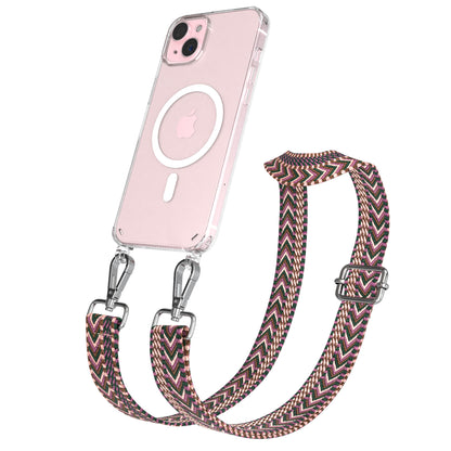 iPhone 15 Plus MagSafe Handykette mit verstellbarem Boho Band Set 
