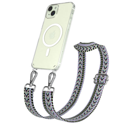 iPhone 15 Plus MagSafe Handykette mit verstellbarem Boho Band Set 