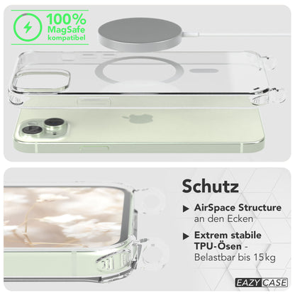 iPhone 15 Plus MagSafe Handykette mit verstellbarem Boho Band Set 