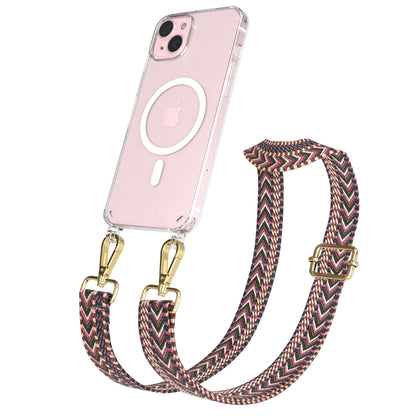 iPhone 15 Plus MagSafe Handykette mit verstellbarem Boho Band Set 
