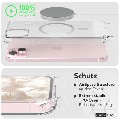 iPhone 15 Plus MagSafe Handykette mit verstellbarem Boho Band Set 