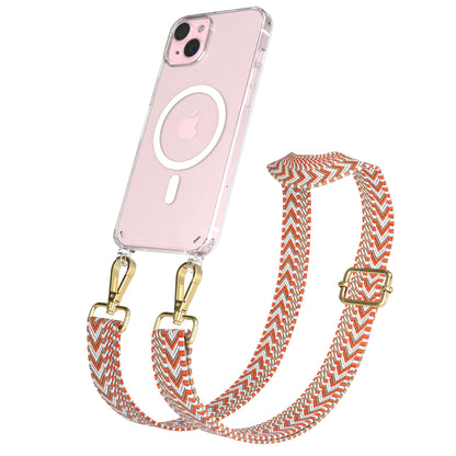 iPhone 15 Plus MagSafe Handykette mit verstellbarem Boho Band Set 