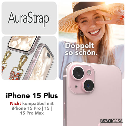 iPhone 15 Plus MagSafe Handykette mit verstellbarem Boho Band Set 
