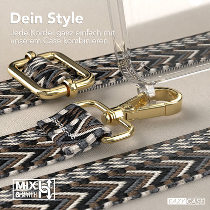 iPhone 15 Plus MagSafe Handykette mit verstellbarem Boho Band Set 