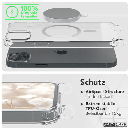 iPhone 15 Plus MagSafe Handykette mit verstellbarem Boho Band Set 